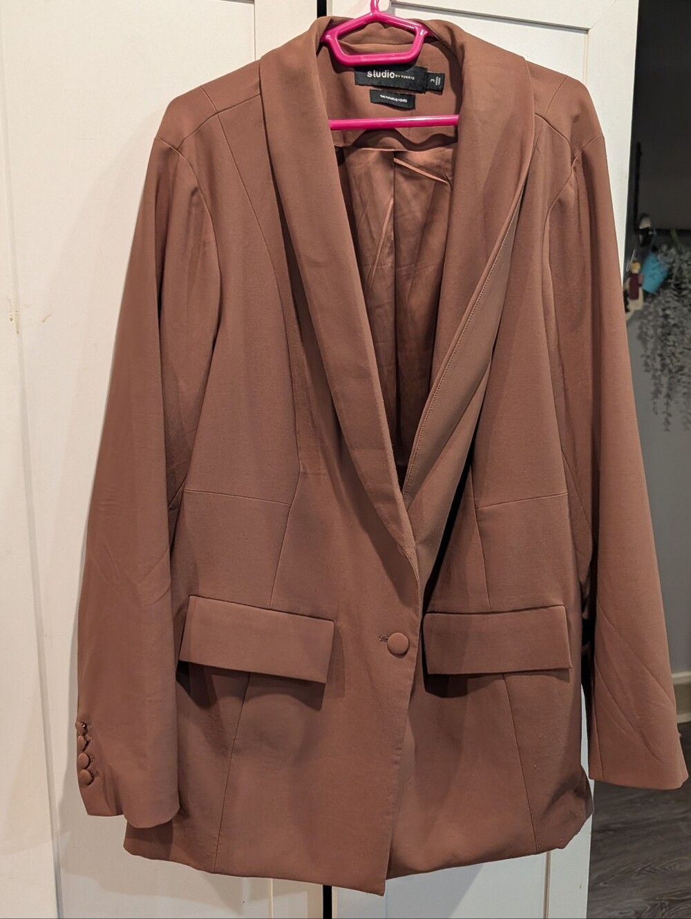 Torrid Studio by Torrid Premium Ponte Shawl Collar Blazer Brown Blazer Size 3(X)